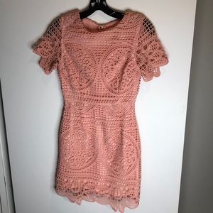 Coral lace dress